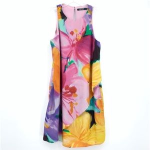LAUREN Ralph Lauren Floral Watercolor Faux Wrap Dress